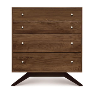 Astrid Four Drawer Dresser in Natural Walnut and Dark Chocolate Maple