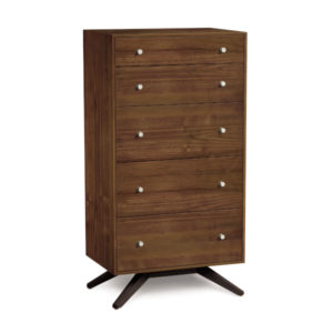Astrid Five Drawer Dresser in Natural Walnut & Dark Chocolate Maple