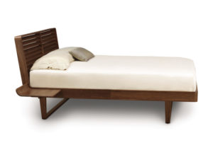 Contour Bed in Natural Walnut side view