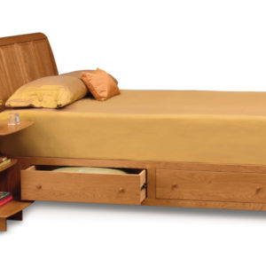Sarah Bed with Low Footboard in Natural Cherry with storage