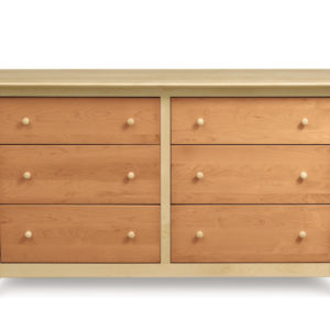 Sarah Six Drawer Dresser in Natural Cherry and Natural Maple