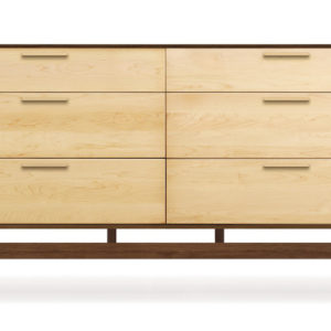 SoHo Six Drawer Dresser in Natural Walnut & Natural Maple
