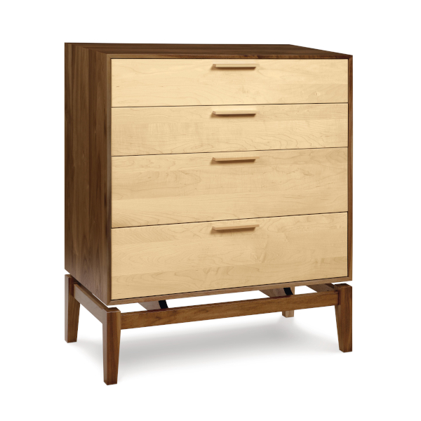 SoHo Four Drawer Dresser in Natural Walnut & Natural Maple