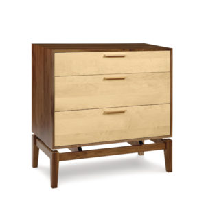 SoHo Three Drawer Dresser in Natural Walnut & Natural Maple