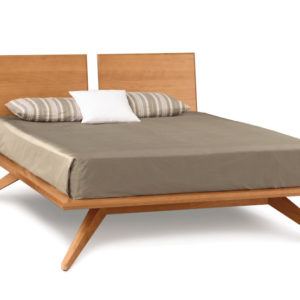 Astrid Bed in Natural Cherry with double panel headboard