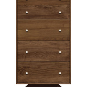 Astrid Five Drawer Dresser in Natural Walnut and Dark Chocolate Maple