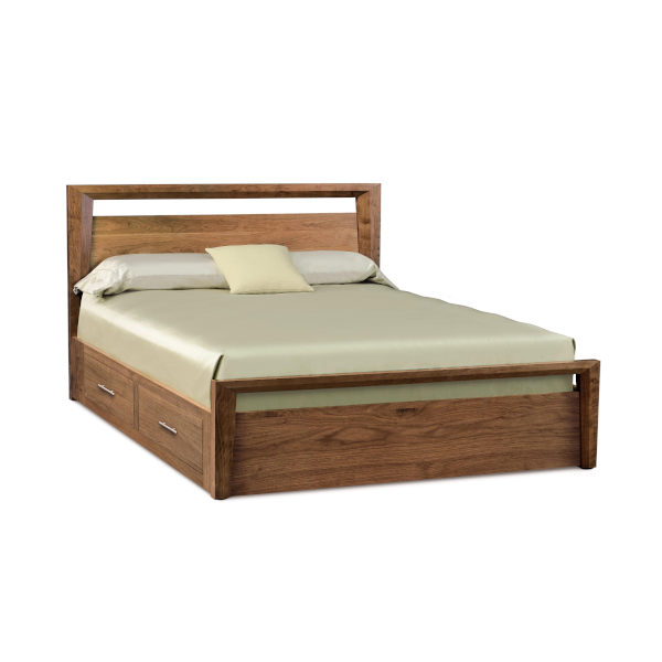 Mansfield Bed with storage in Natural Walnut