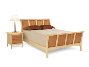 Sarah Bed with High Footboard in Natural Cherry & Natural Maple