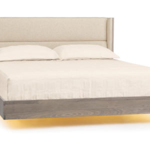 Sloane Floating Bed in Weathered Ash with underbed lighting