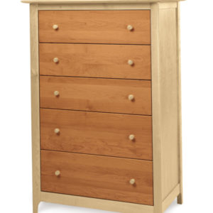Sarah Five Drawer Dresser in Natural Maple & Natural Cherry