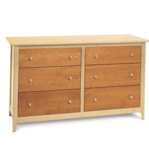 Sarah Six Drawer Dresser in Natural Cherry and Natural Maple