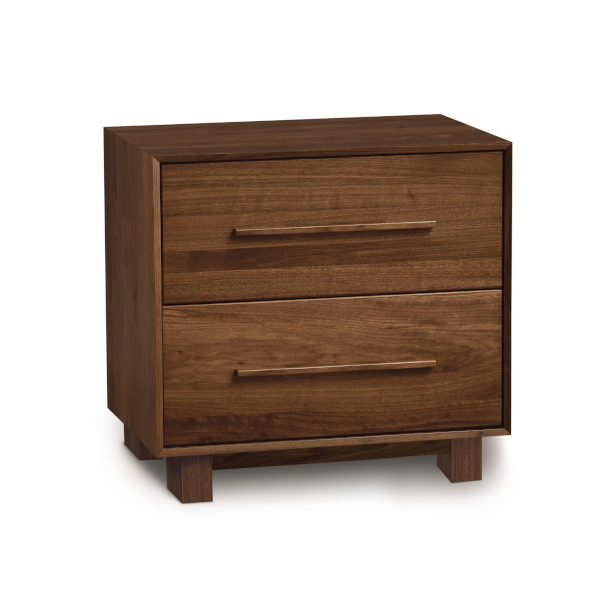 Sloane Two Drawer Nightstand in Natural Walnut