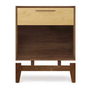 SoHo One Drawer Nightstand in Natural Walnut & Natural Maple