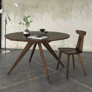 Catalina Round Dining Table & Estelle Sidechair in Natural Walnut