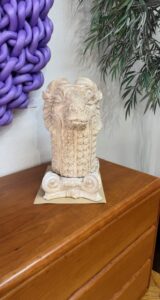 Cast Stone Ram's Head Sculpture W 9 x H 16