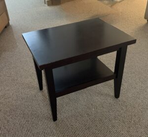 End Table with Shelf Jesper Espresso Wood L 23.5 x D 17.75 x H 20